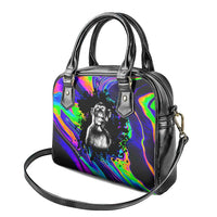 Funny Psychedelic Monkey Thinker Shoulder Handbag Trippy Curiosity Vibes