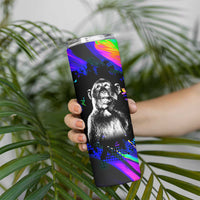 Funny Psychedelic Monkey Thinker Skinny Tumbler Trippy Curiosity Vibes
