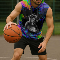 Funny Psychedelic Monkey Thinker Sleeveless Hoodie Trippy Curiosity Vibes
