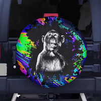 Funny Psychedelic Monkey Thinker Spare Tire Cover Trippy Curiosity Vibes