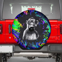 Funny Psychedelic Monkey Thinker Spare Tire Cover Trippy Curiosity Vibes