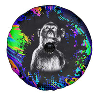Funny Psychedelic Monkey Thinker Spare Tire Cover Trippy Curiosity Vibes