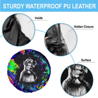 Funny Psychedelic Monkey Thinker Spare Tire Cover Trippy Curiosity Vibes