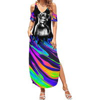 Funny Psychedelic Monkey Thinker Summer Maxi Dress Trippy Curiosity Vibes