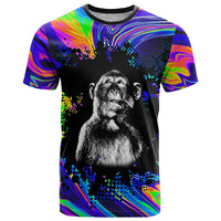 Funny Psychedelic Monkey Thinker T Shirt Trippy Curiosity Vibes