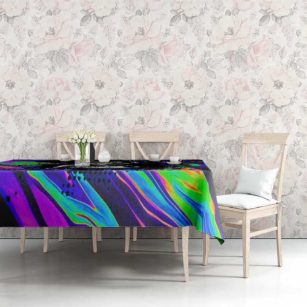 Funny Psychedelic Monkey Thinker Tablecloth Trippy Curiosity Vibes