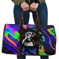Funny Psychedelic Monkey Thinker Travel Bag Trippy Curiosity Vibes