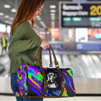 Funny Psychedelic Monkey Thinker Travel Bag Trippy Curiosity Vibes