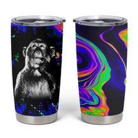 Funny Psychedelic Monkey Thinker Tumbler Cup Trippy Curiosity Vibes