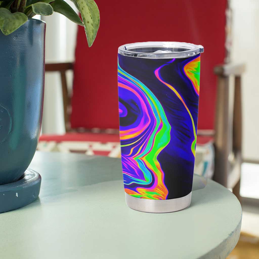 Funny Psychedelic Monkey Thinker Tumbler Cup Trippy Curiosity Vibes
