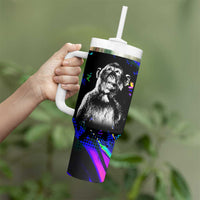 Funny Psychedelic Monkey Thinker Tumbler With Handle Trippy Curiosity Vibes