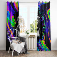 Funny Psychedelic Monkey Thinker Window Curtain Trippy Curiosity Vibes
