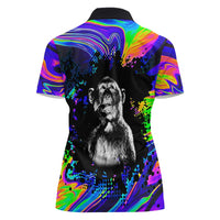 Funny Psychedelic Monkey Thinker Women Polo Shirt Trippy Curiosity Vibes