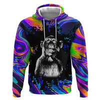 Funny Psychedelic Monkey Thinker Zip Hoodie Trippy Curiosity Vibes