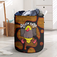 Funny Duck Tape Pun Art Laundry Basket Quirky Cartoon Duck Humor