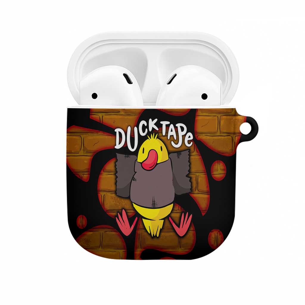 Funny Duck Tape Pun Art AirPods Case Quirky Cartoon Duck Humor