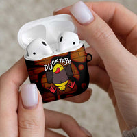 Funny Duck Tape Pun Art AirPods Case Quirky Cartoon Duck Humor