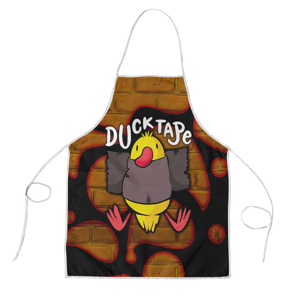 Funny Duck Tape Pun Art Apron Quirky Cartoon Duck Humor