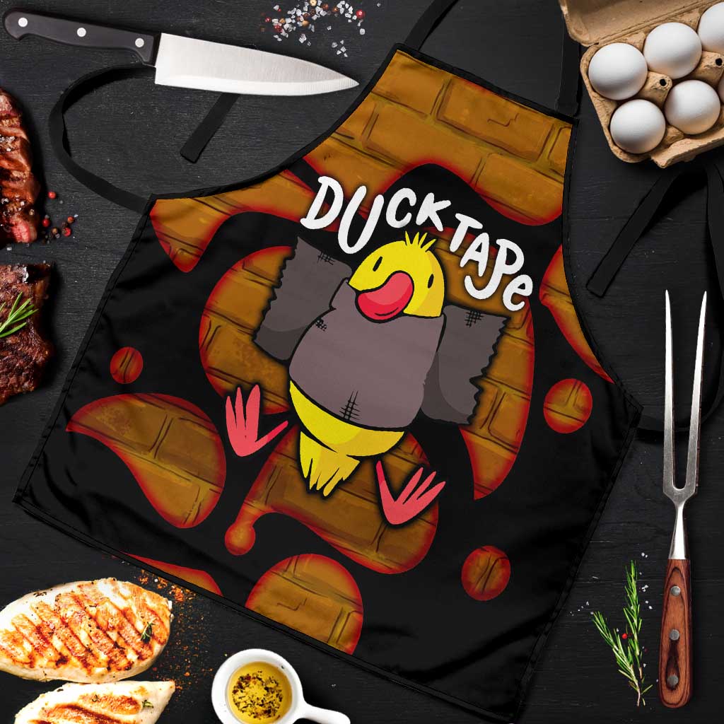 Funny Duck Tape Pun Art Apron Quirky Cartoon Duck Humor