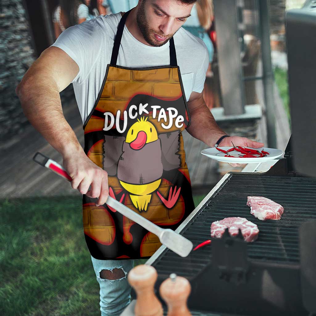Funny Duck Tape Pun Art Apron Quirky Cartoon Duck Humor
