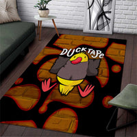 Funny Duck Tape Pun Art Area Rug Quirky Cartoon Duck Humor