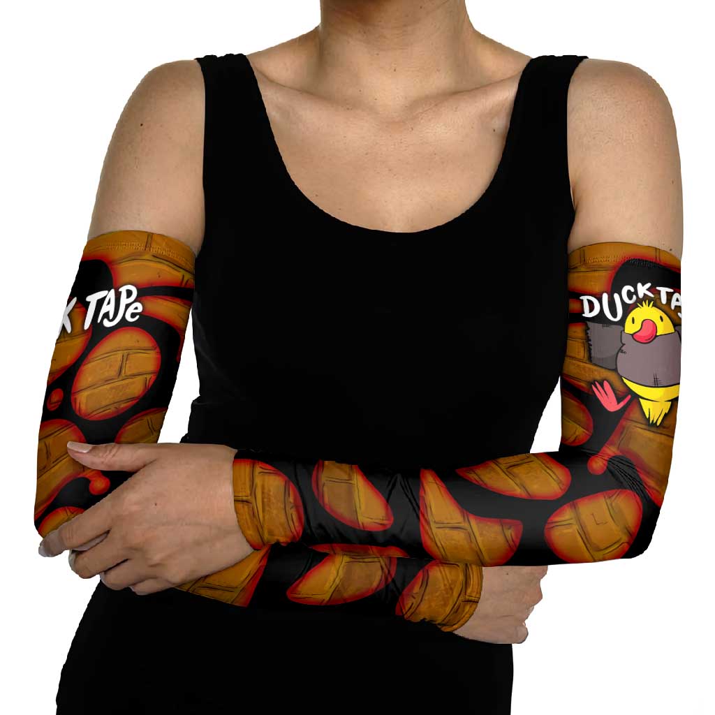 Funny Duck Tape Pun Art Arm Sleeves Quirky Cartoon Duck Humor
