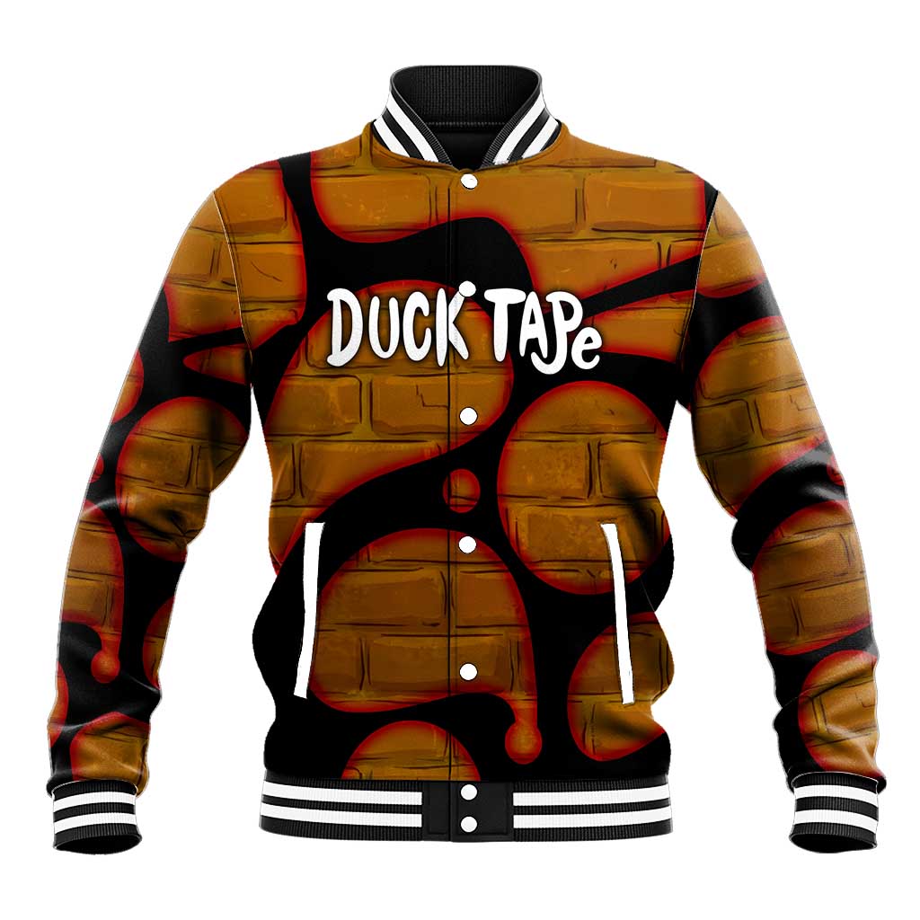 Funny Duck Tape Pun Art Baseball Jacket Quirky Cartoon Duck Humor