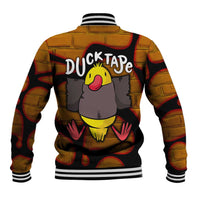Funny Duck Tape Pun Art Baseball Jacket Quirky Cartoon Duck Humor