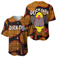 Funny Duck Tape Pun Art Baseball Jersey Quirky Cartoon Duck Humor