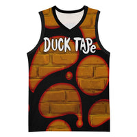 Funny Duck Tape Pun Art Basketball Jersey Quirky Cartoon Duck Humor