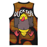 Funny Duck Tape Pun Art Basketball Jersey Quirky Cartoon Duck Humor