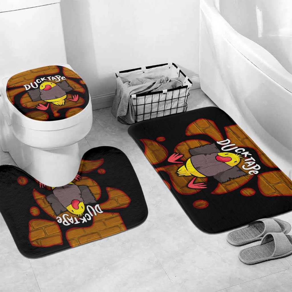 Funny Duck Tape Pun Art Bathroom Set Quirky Cartoon Duck Humor
