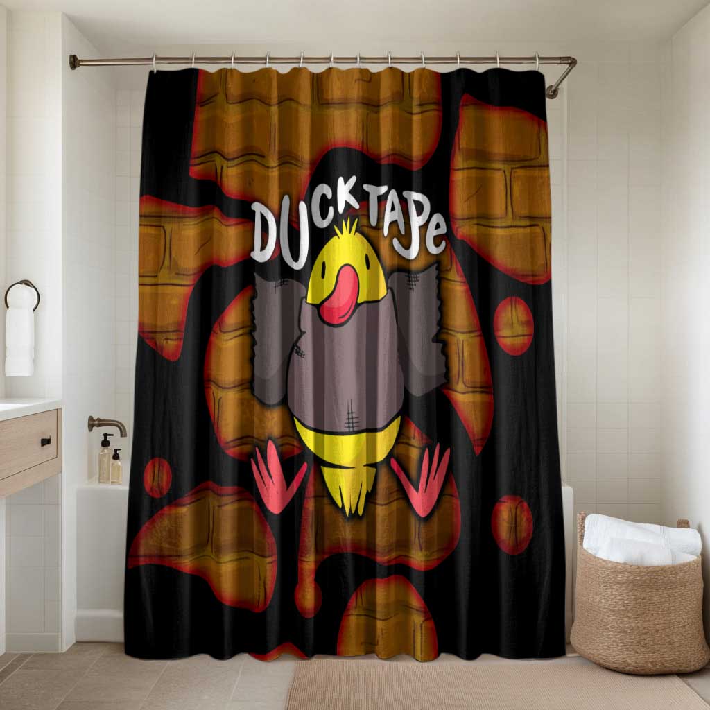 Funny Duck Tape Pun Art Bathroom Set Quirky Cartoon Duck Humor