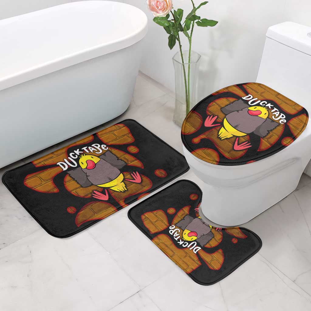 Funny Duck Tape Pun Art Bathroom Set Quirky Cartoon Duck Humor