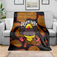 Funny Duck Tape Pun Art Blanket Quirky Cartoon Duck Humor