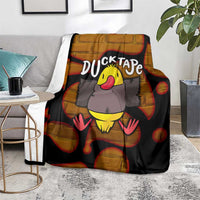 Funny Duck Tape Pun Art Blanket Quirky Cartoon Duck Humor