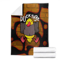 Funny Duck Tape Pun Art Blanket Quirky Cartoon Duck Humor