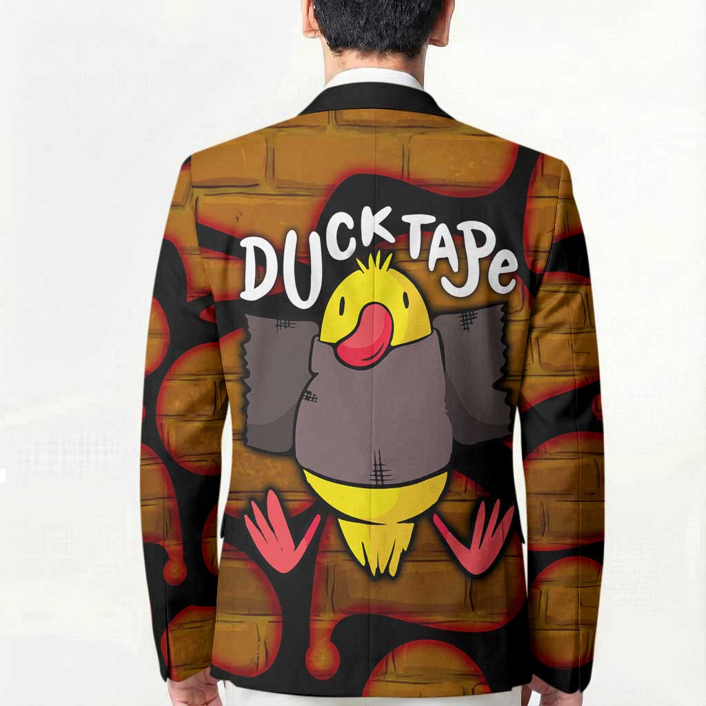Funny Duck Tape Pun Art Blazer Quirky Cartoon Duck Humor