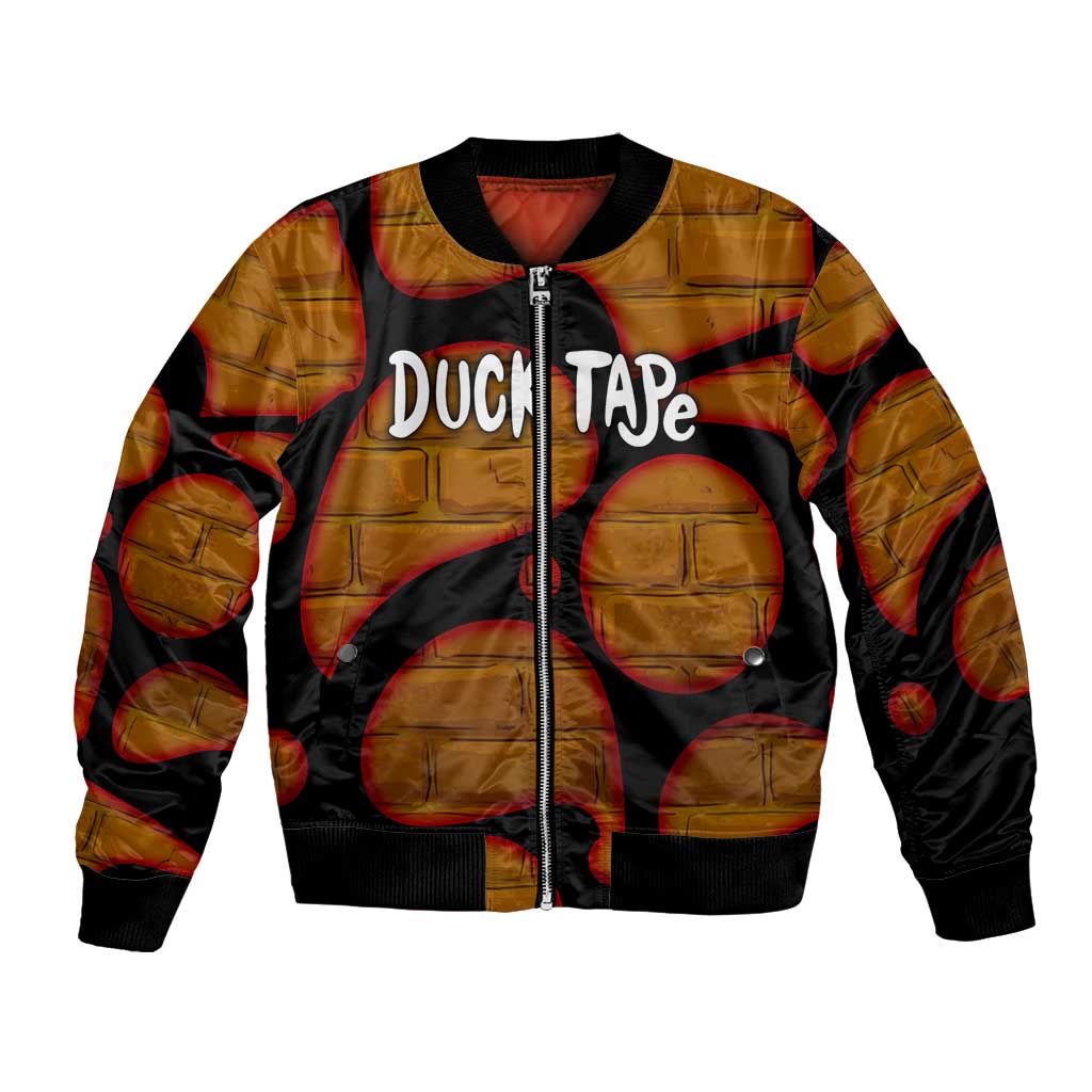 Funny Duck Tape Pun Art Bomber Jacket Quirky Cartoon Duck Humor