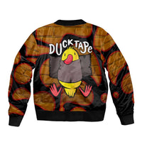 Funny Duck Tape Pun Art Bomber Jacket Quirky Cartoon Duck Humor
