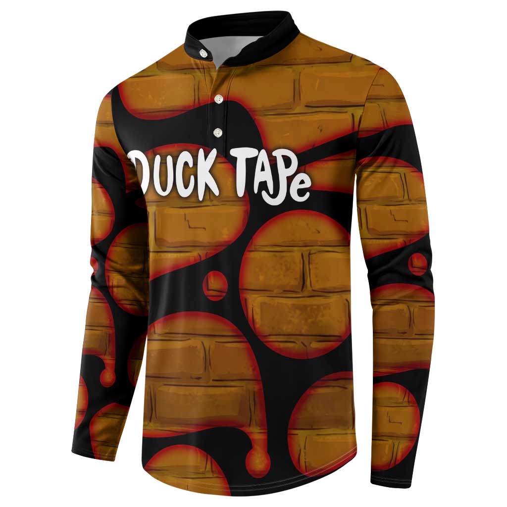 Funny Duck Tape Pun Art Button Sweatshirt Quirky Cartoon Duck Humor