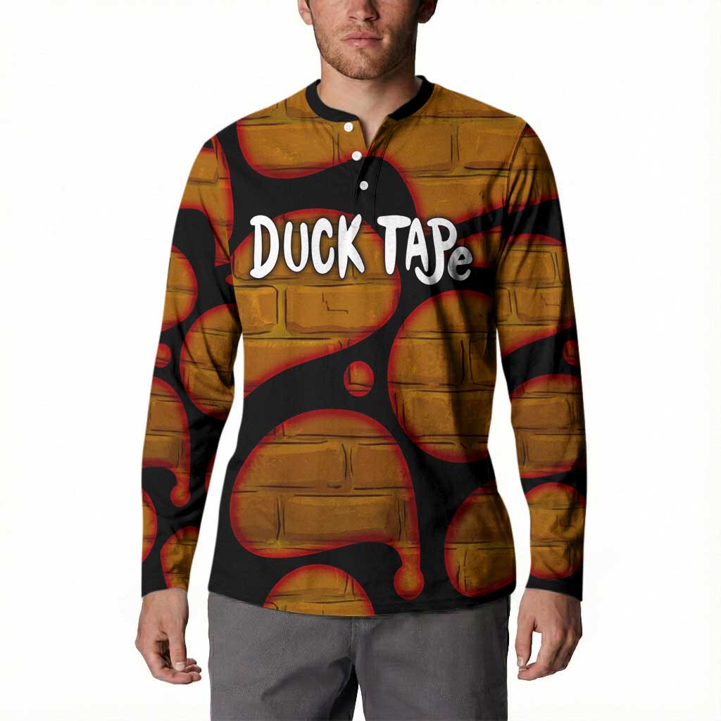 Funny Duck Tape Pun Art Button Sweatshirt Quirky Cartoon Duck Humor
