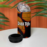 Funny Duck Tape Pun Art 4 in 1 Can Cooler Tumbler Quirky Cartoon Duck Humor