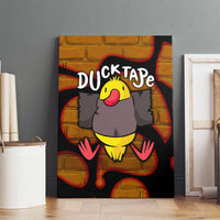 Funny Duck Tape Pun Art Canvas Wall Art Quirky Cartoon Duck Humor