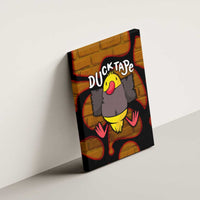 Funny Duck Tape Pun Art Canvas Wall Art Quirky Cartoon Duck Humor
