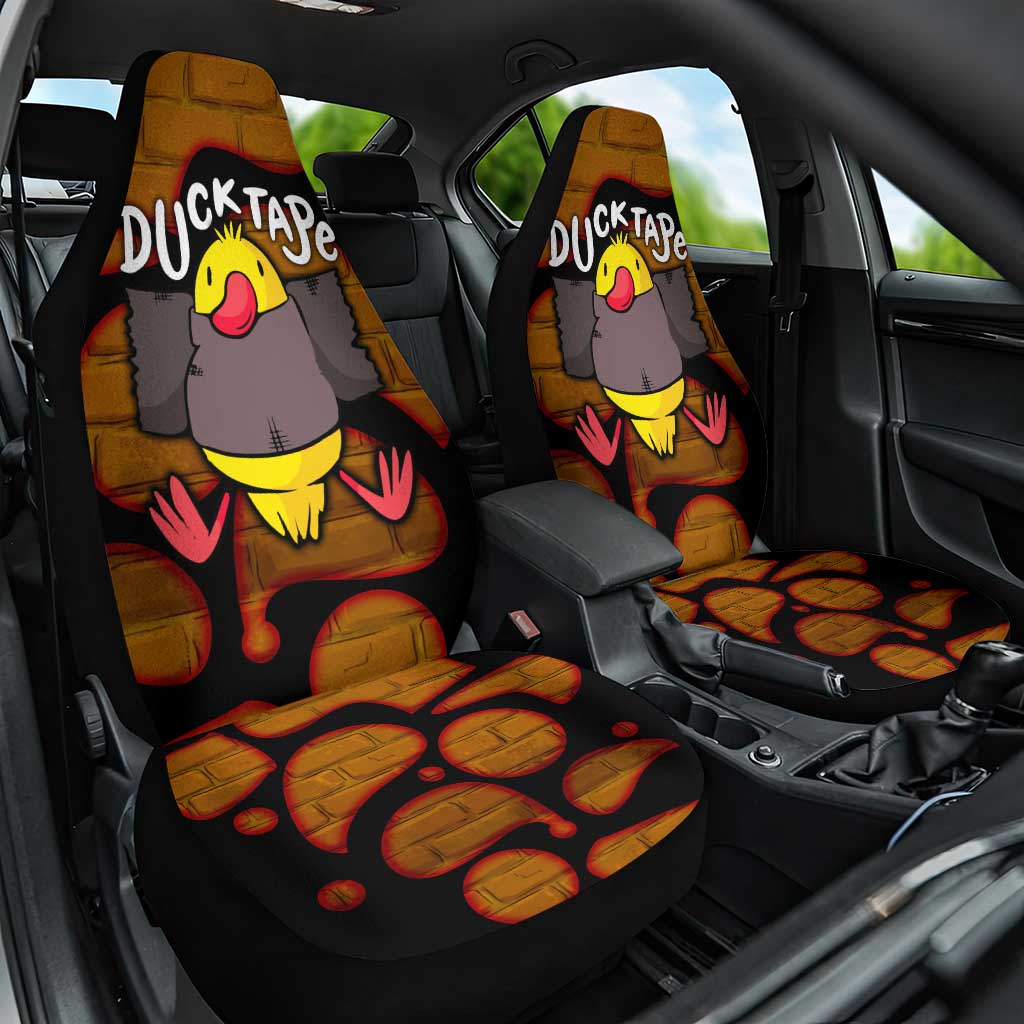 Funny Duck Tape Pun Art Car Seat Cover Quirky Cartoon Duck Humor