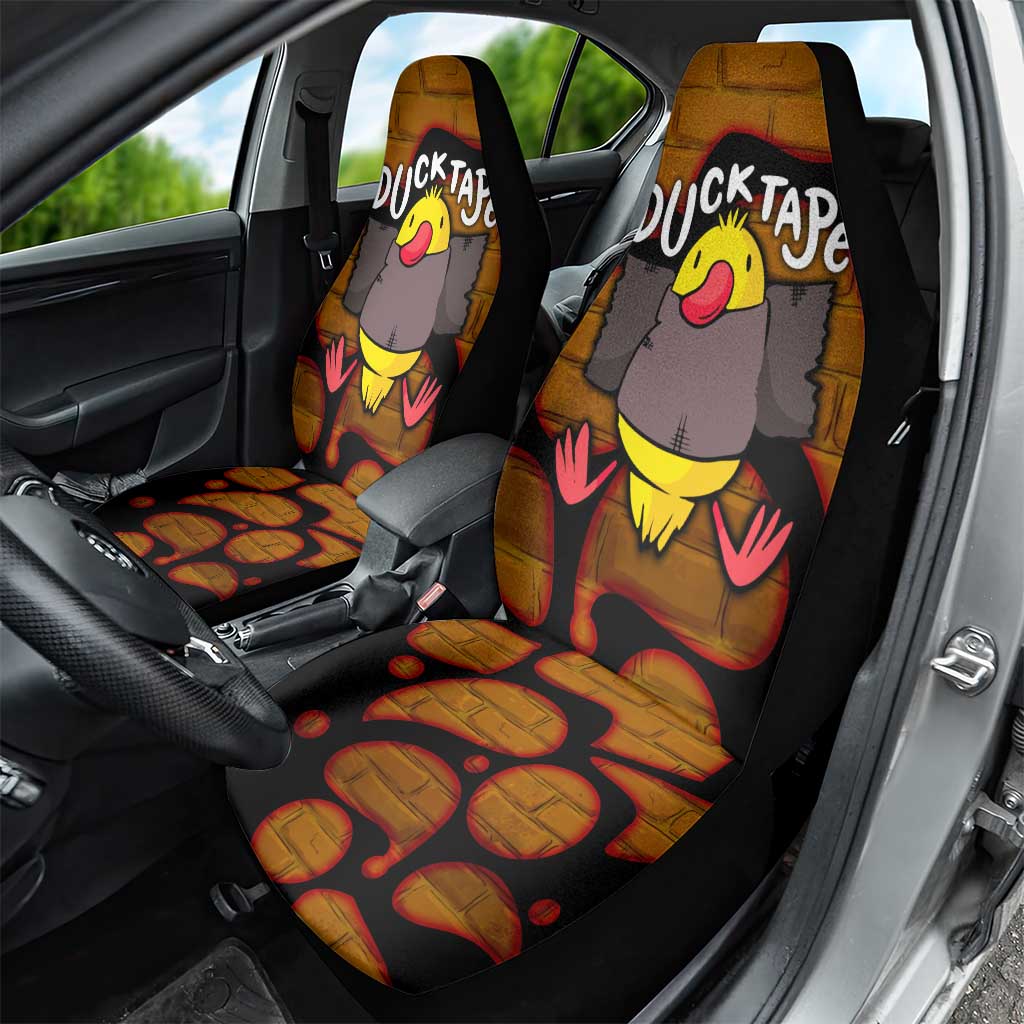 Funny Duck Tape Pun Art Car Seat Cover Quirky Cartoon Duck Humor