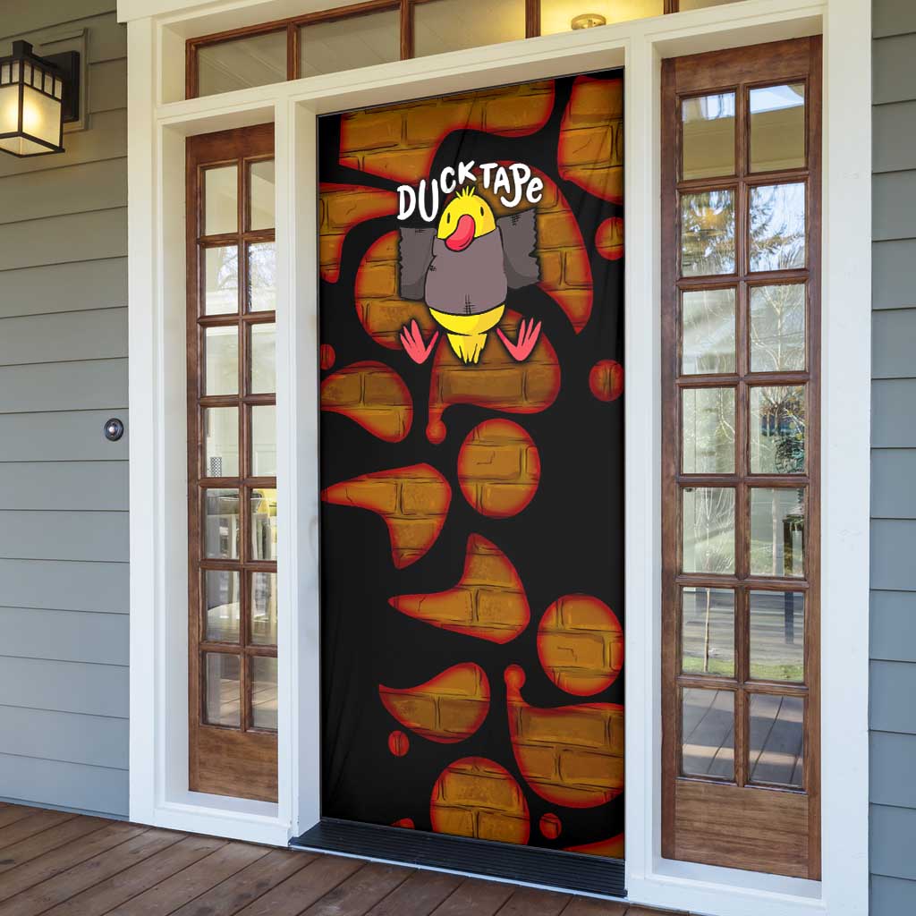 Funny Duck Tape Pun Art Door Cover Quirky Cartoon Duck Humor