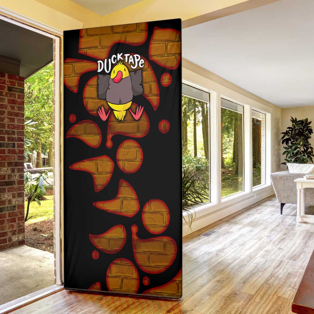 Funny Duck Tape Pun Art Door Cover Quirky Cartoon Duck Humor