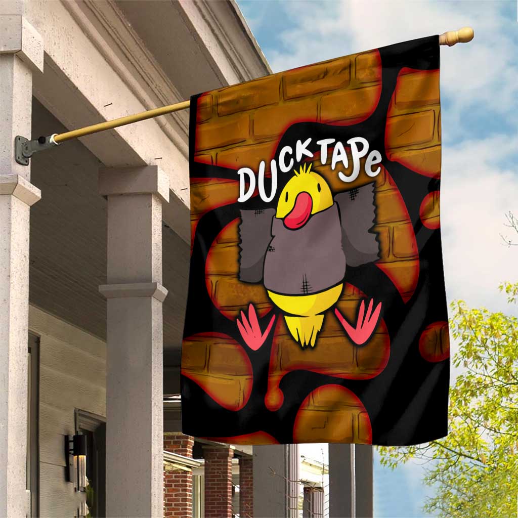 Funny Duck Tape Pun Art Garden Flag Quirky Cartoon Duck Humor